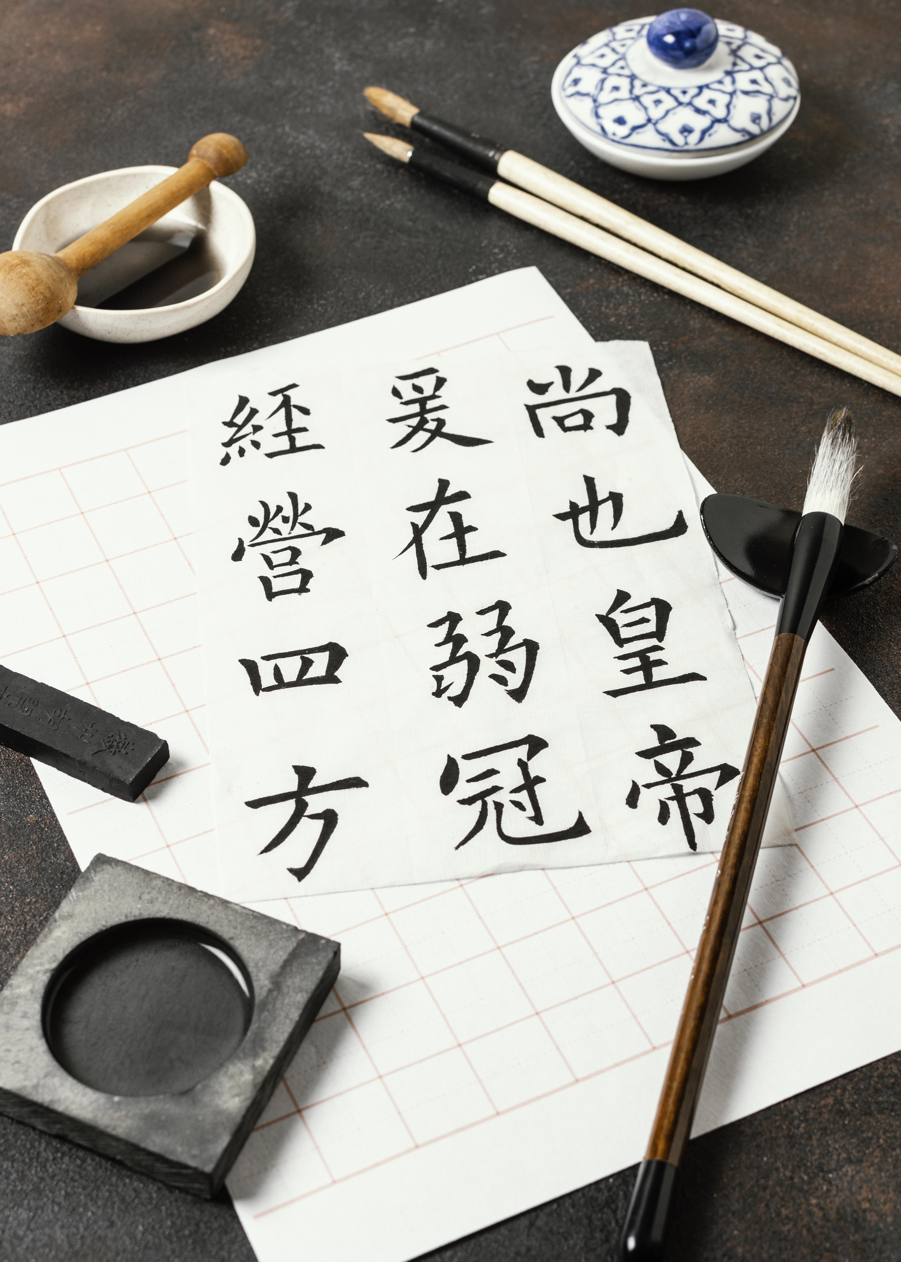 high-angle-chinese-ink-elements-arrangement