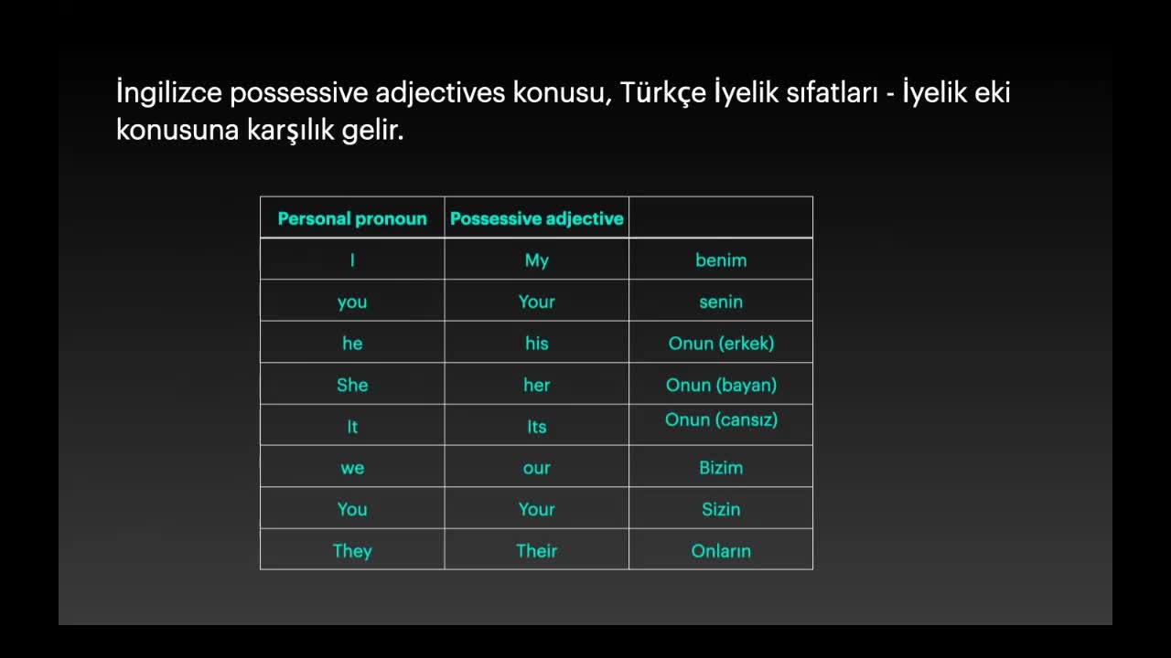 2- Possessive Adjective and Possessive Pronoun