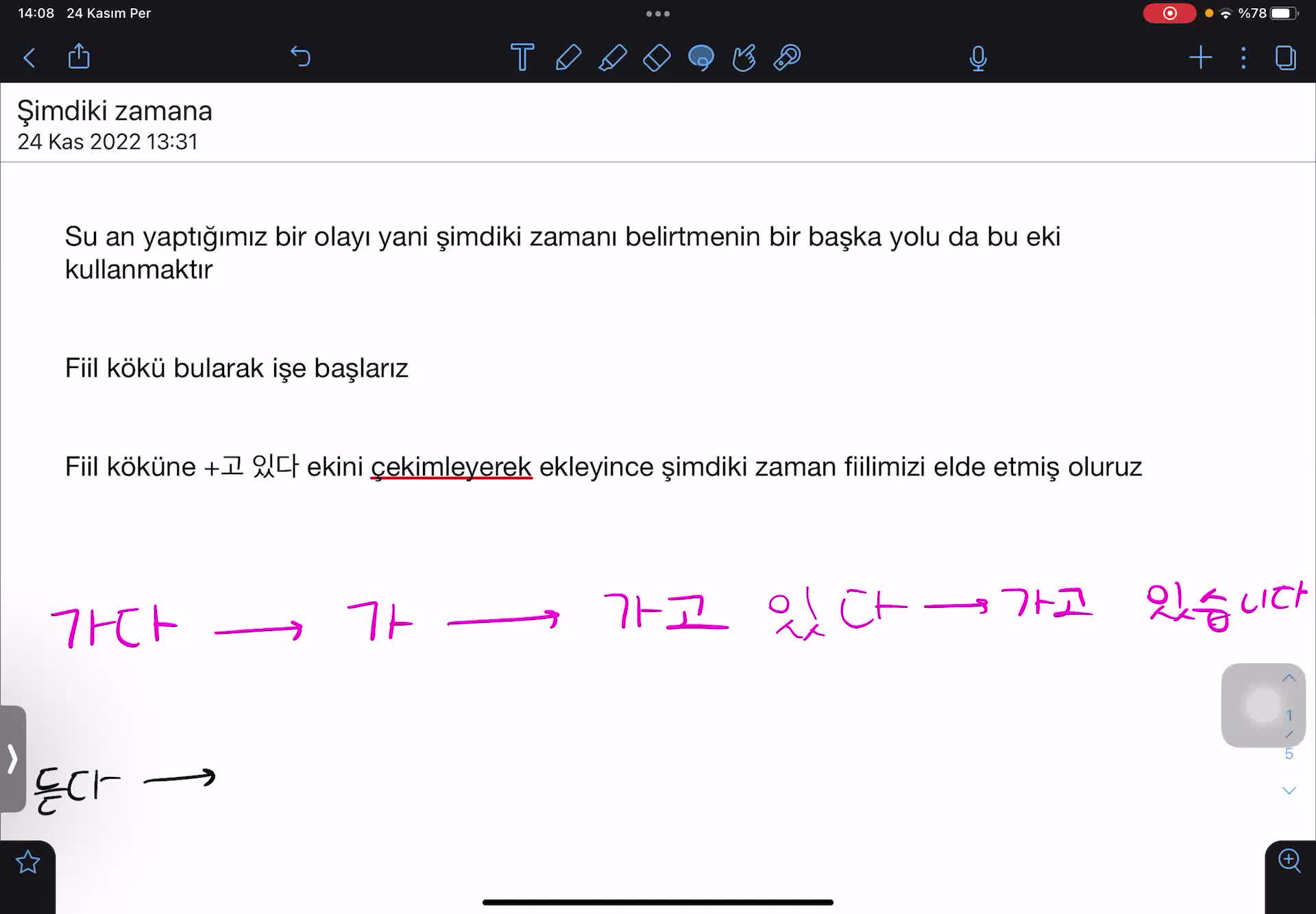 5. Şimdiki Zaman Farklı Bir Gösterimi