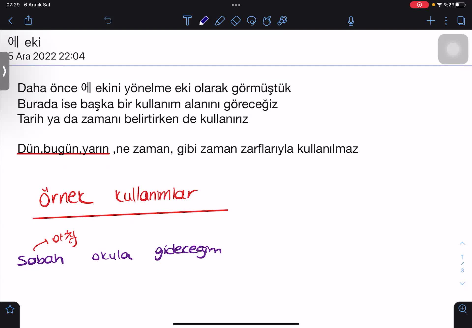 5. Zaman Belirten -e Eki