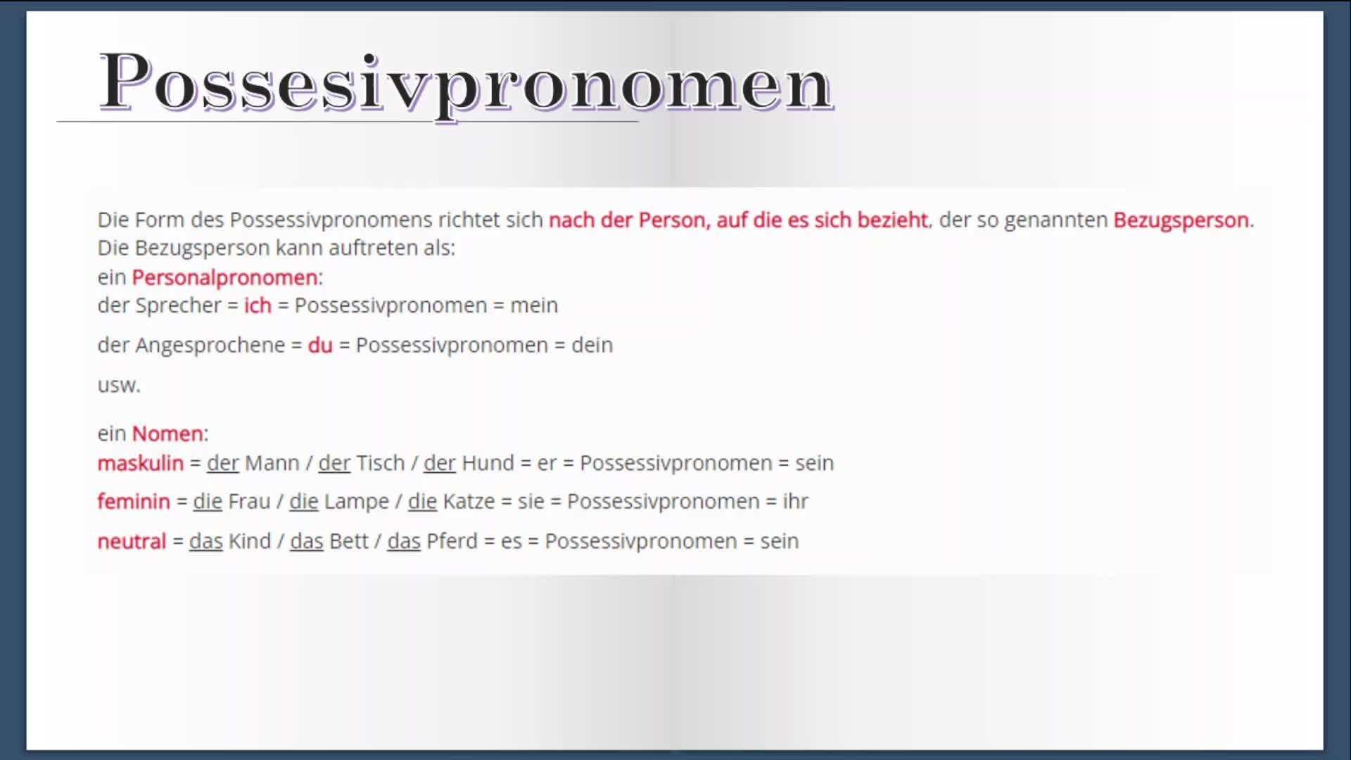6. Aitlik Zamirleri(Possesivpronomen)