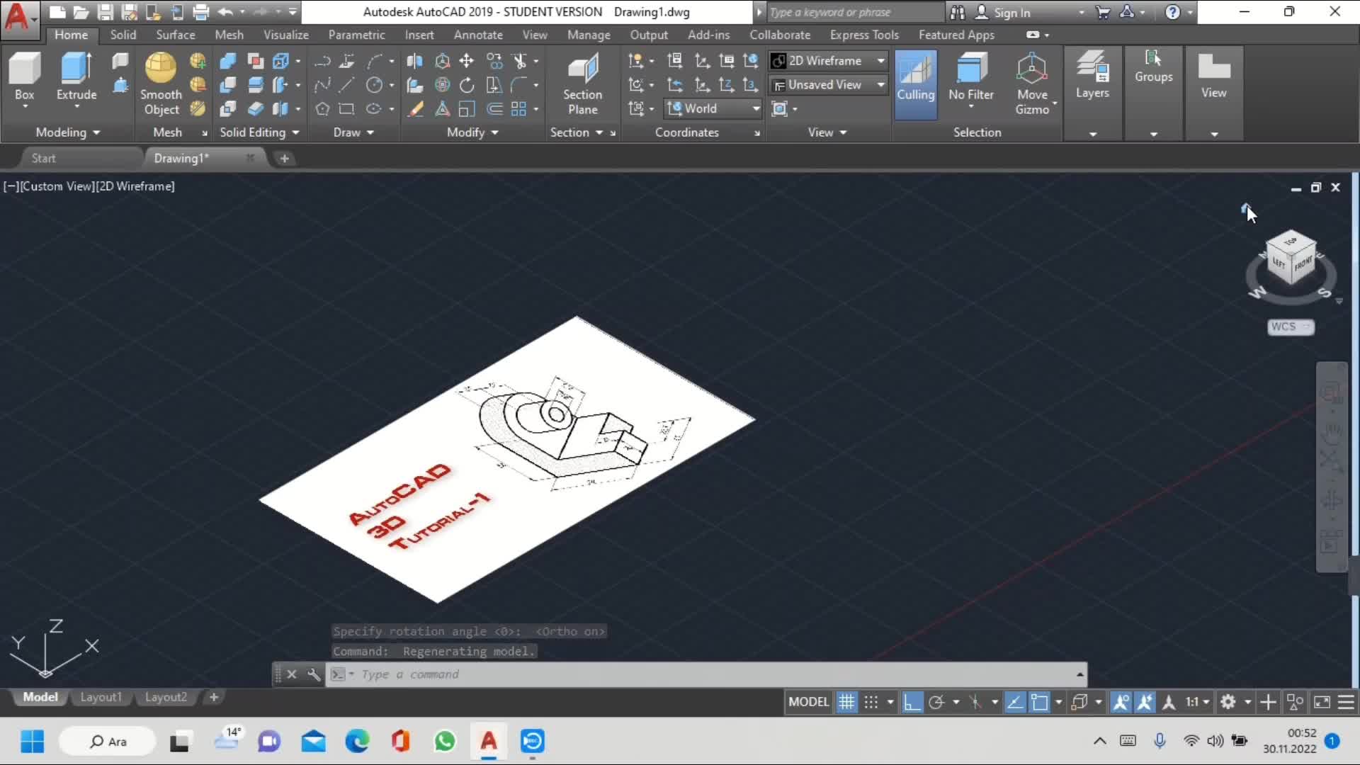 7- 3D Autocad Örnek 1