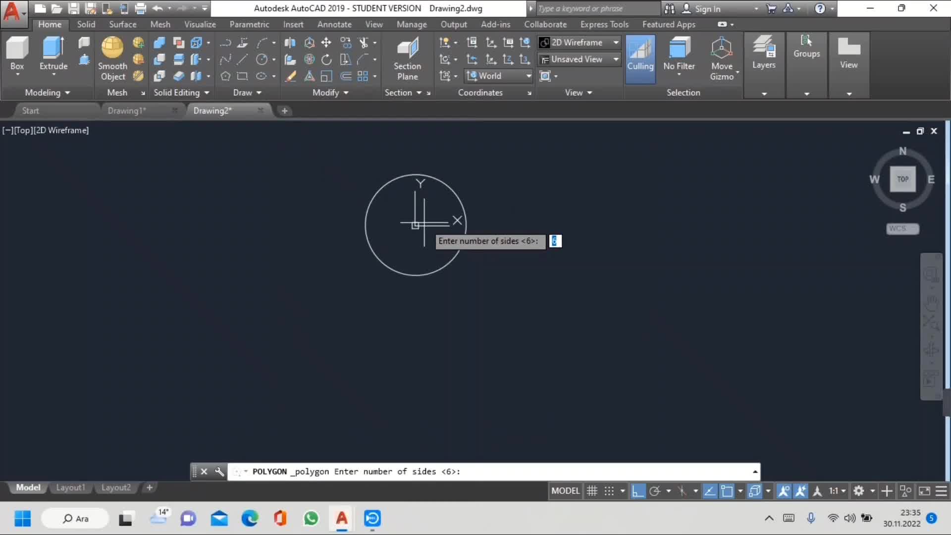 13- 3D Autocad Vida Somun Çizimi