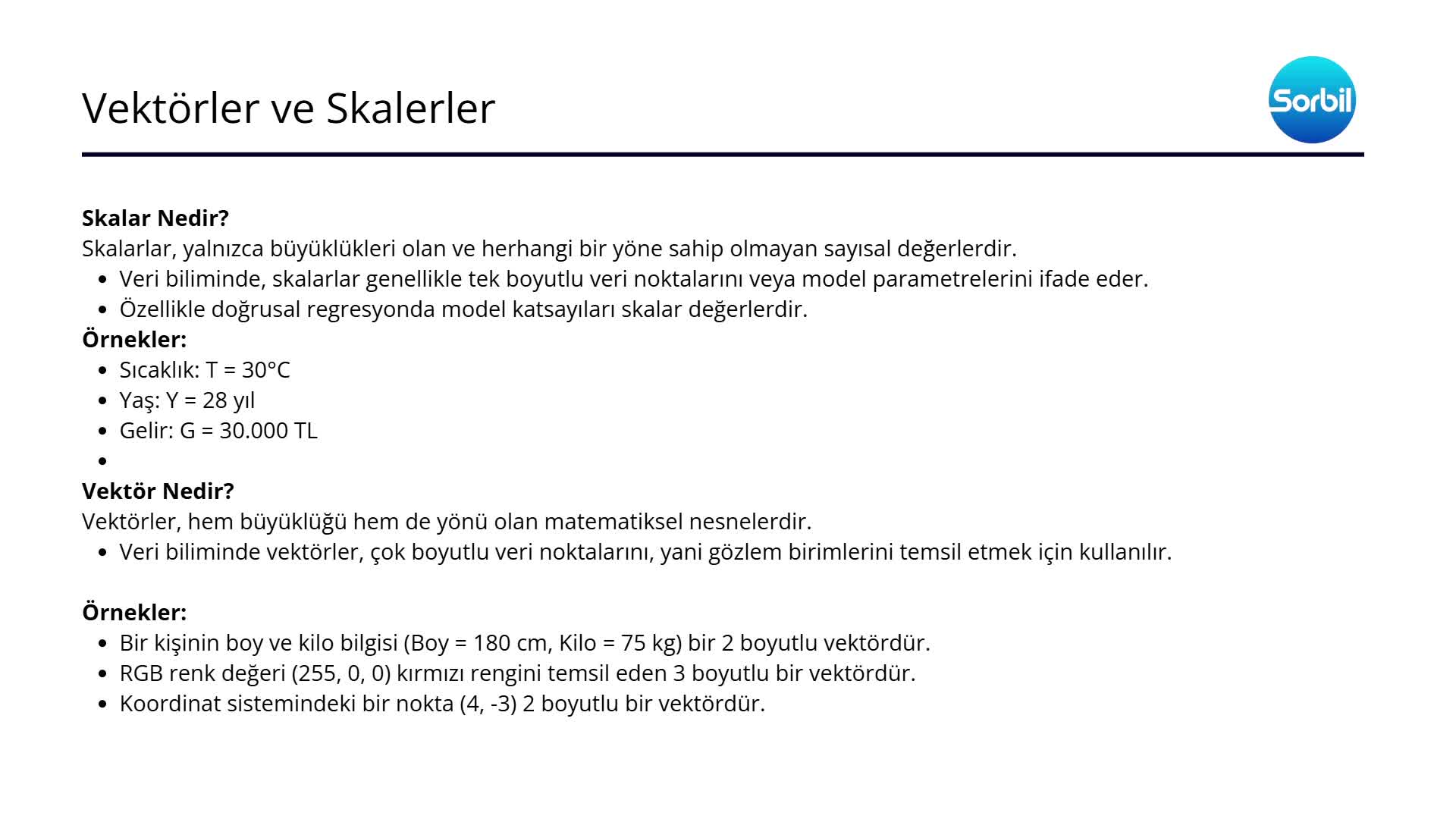 11- Vektörler Ve Skalerler