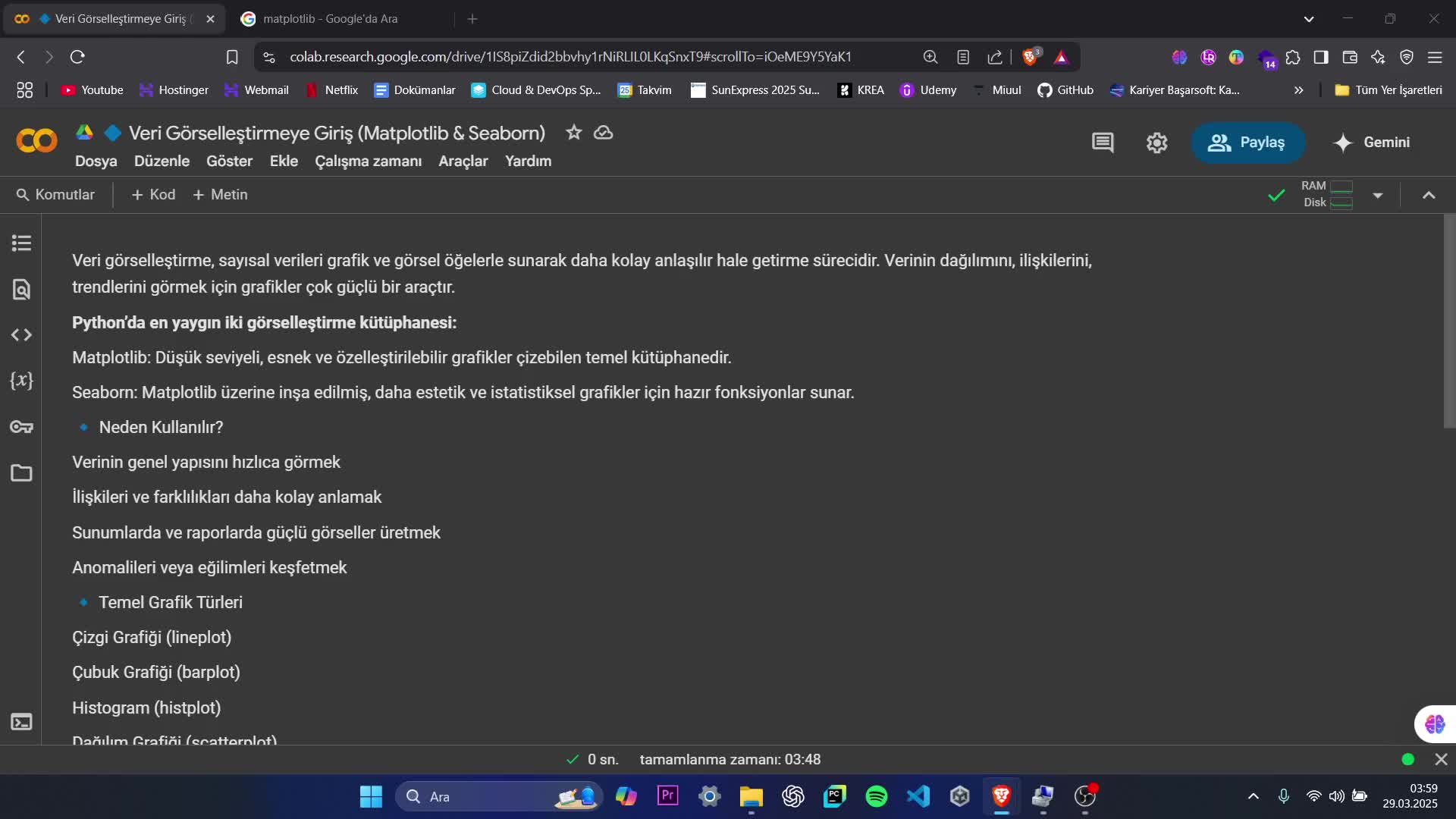 36- Veri Görselleştirme Matplotlib ve Seaborn