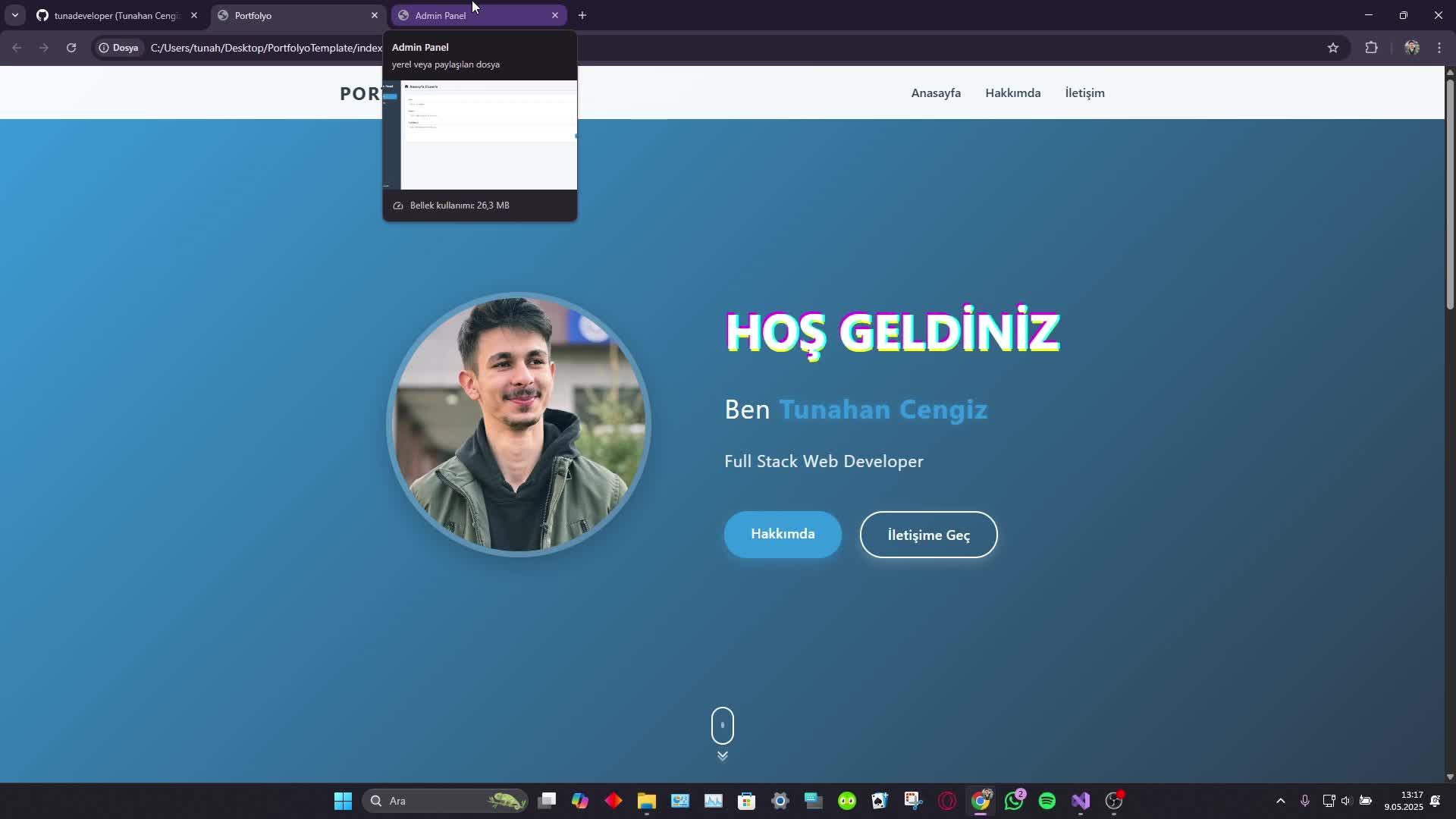 9- Portfolyo Projesi Başlangıç
