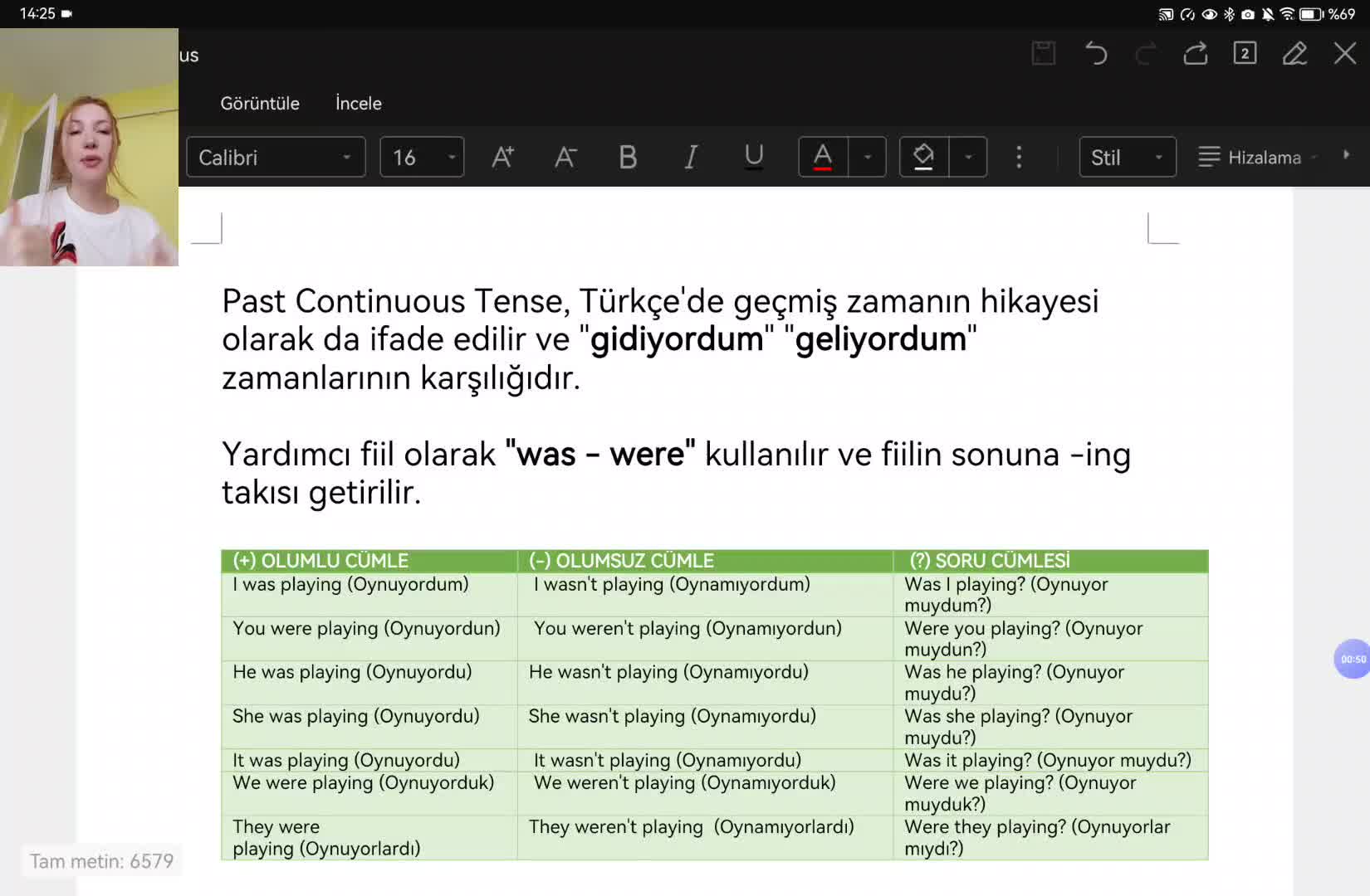 7. Past Continuous Tense
