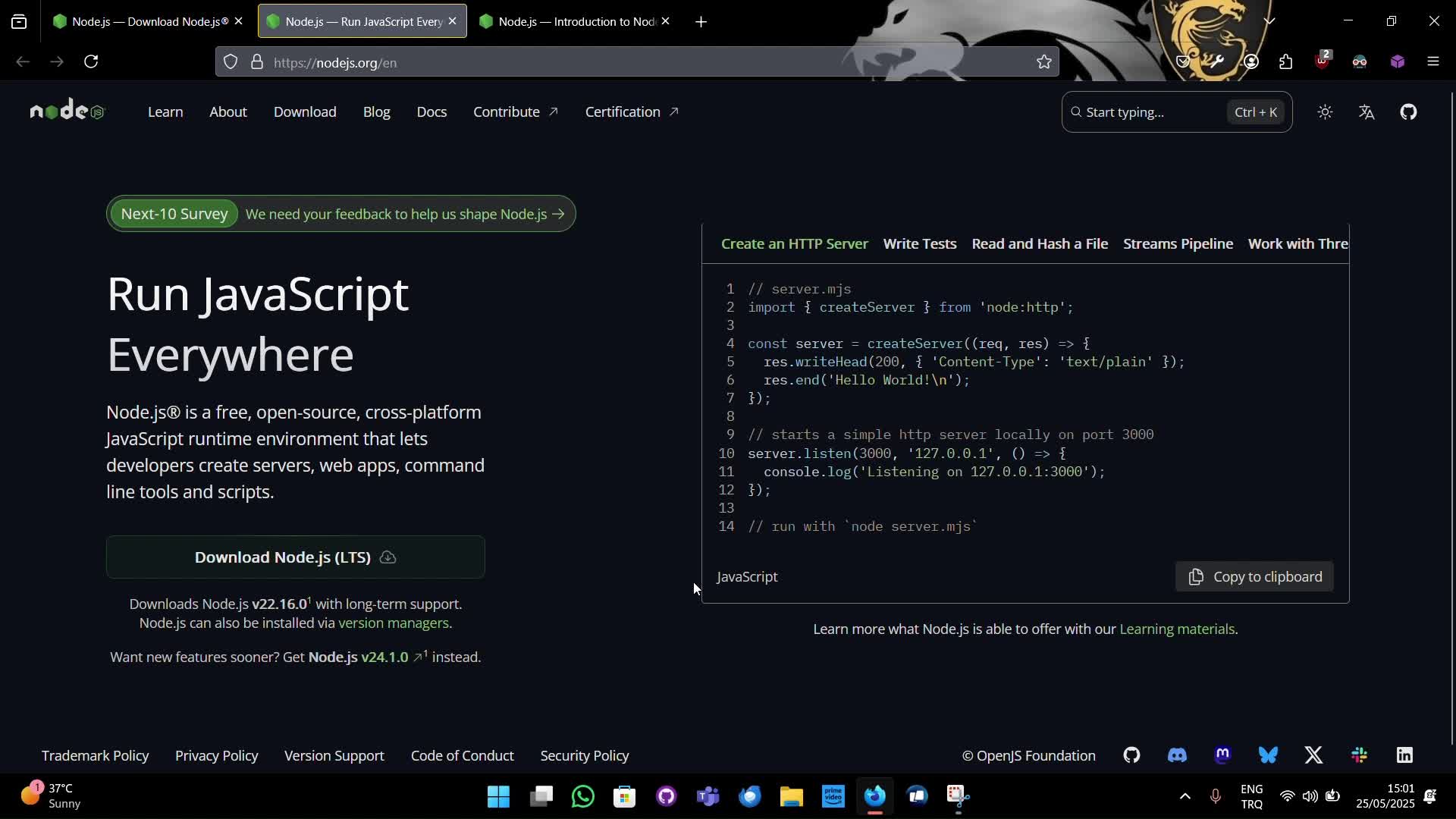 4- Node Js Kurulumu