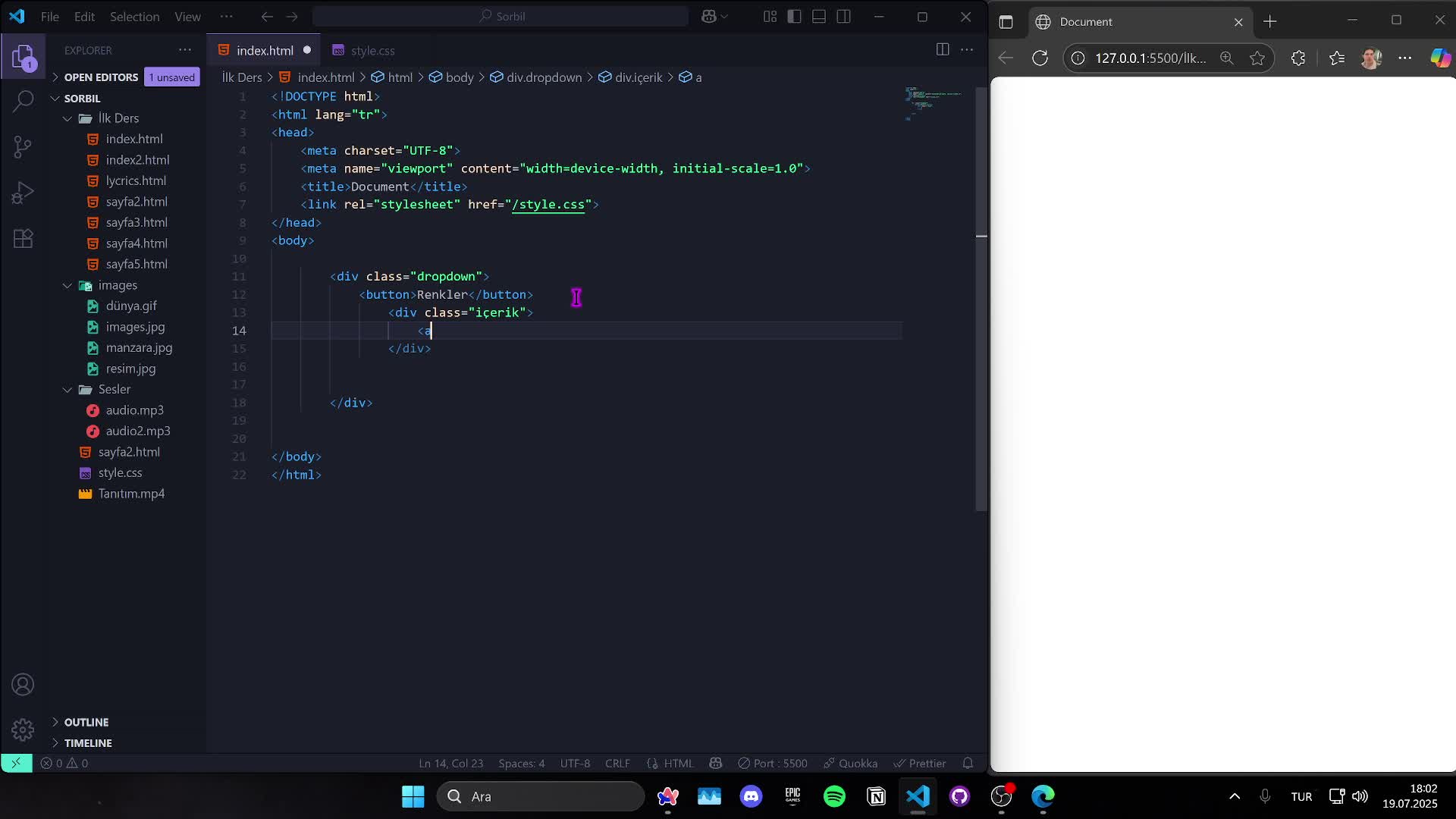30- Dropdown Menü