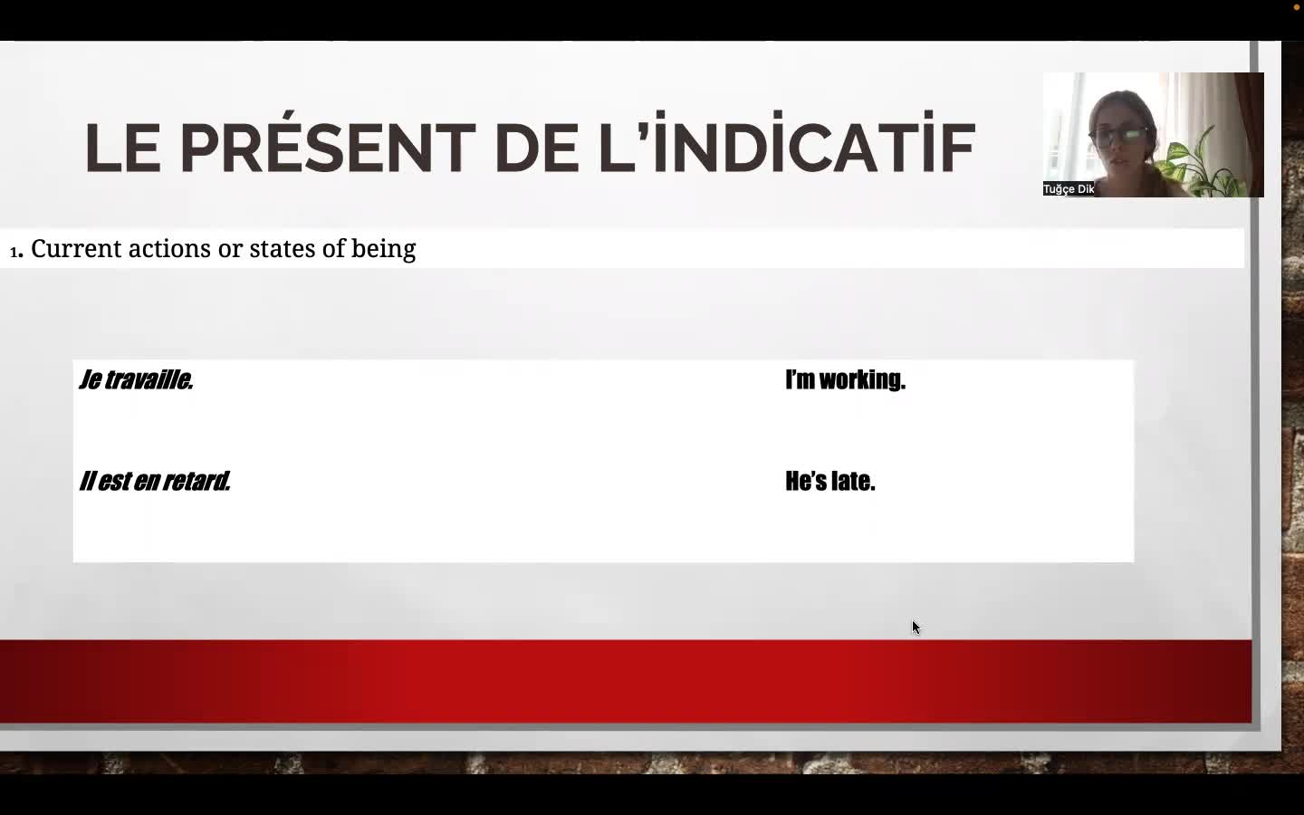 2. Le Present De I'indicatif