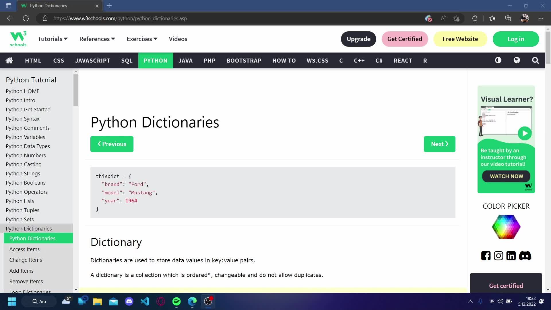 16. Dictionaries