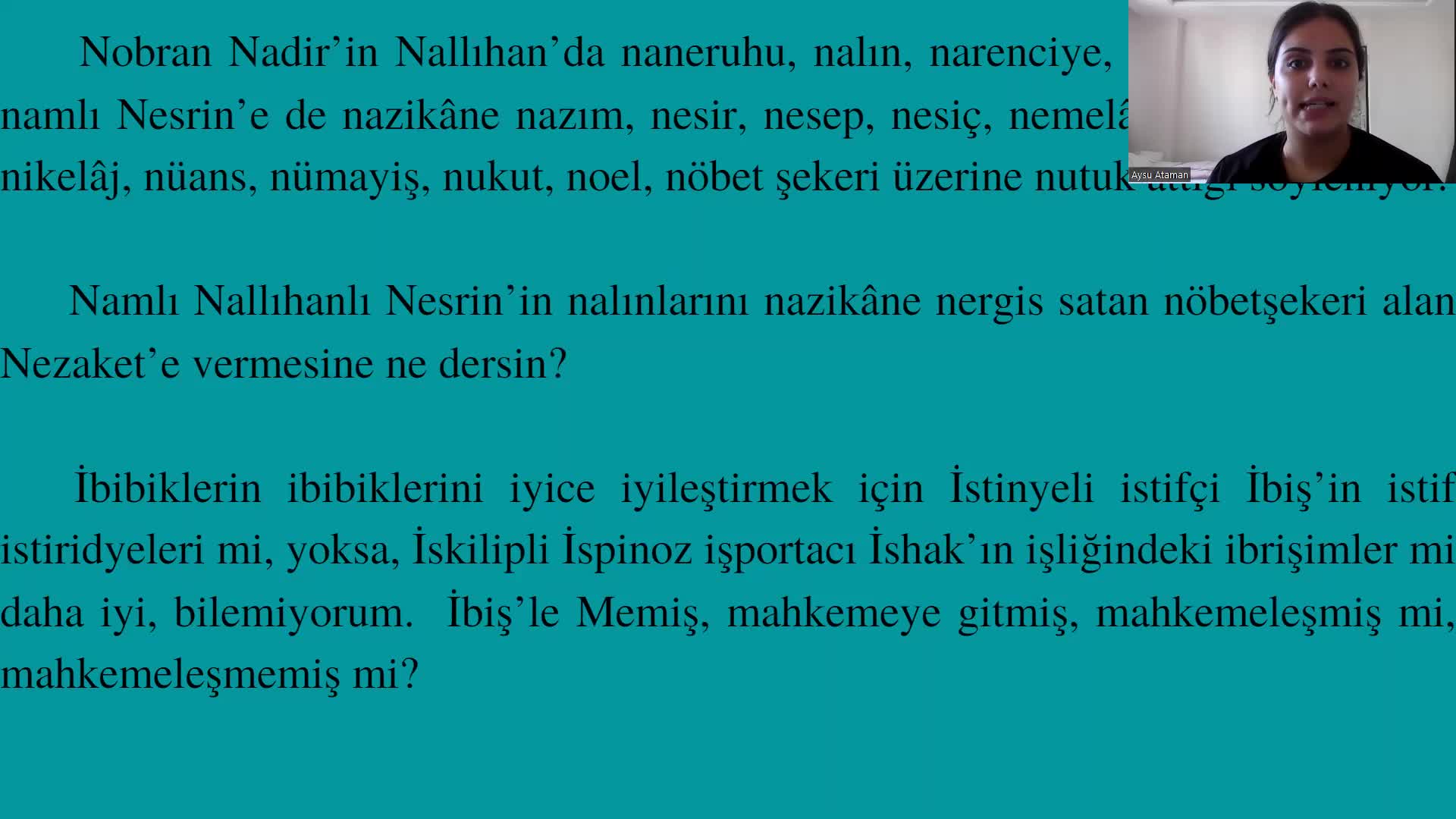 5. Di̇ksi̇yon Tekerlemeleri̇ 2, Şi̇i̇r Okuma