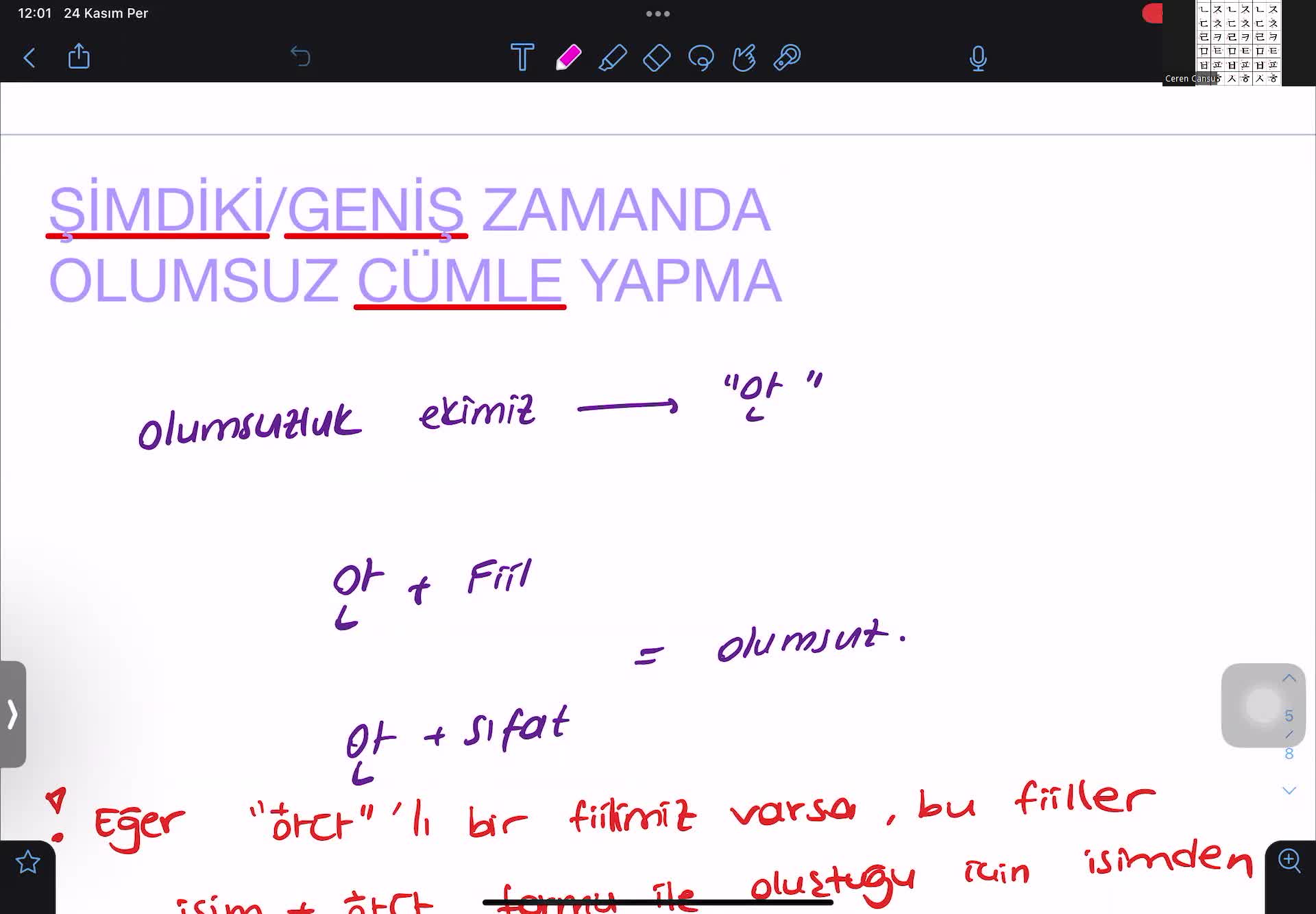 2- Şimdiki zaman/geniş zaman