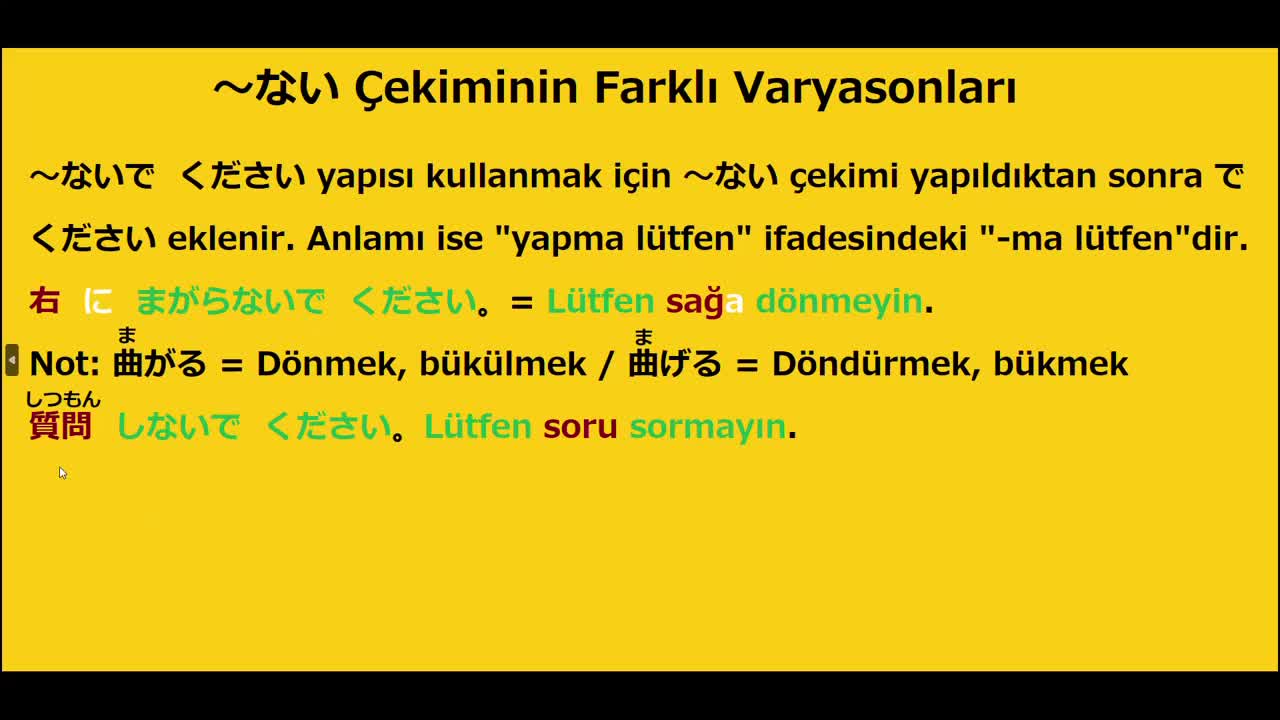 15.  ～ない Çekiminin Farklı Varyasyonları