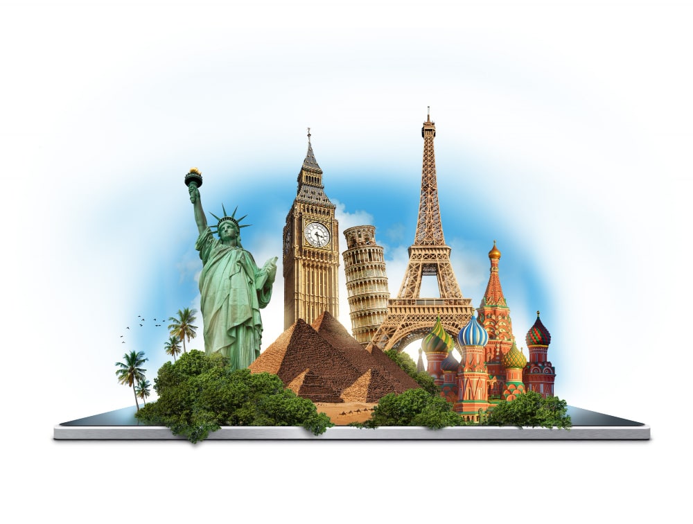 travel-concept-with-worldwide-landmarks-min